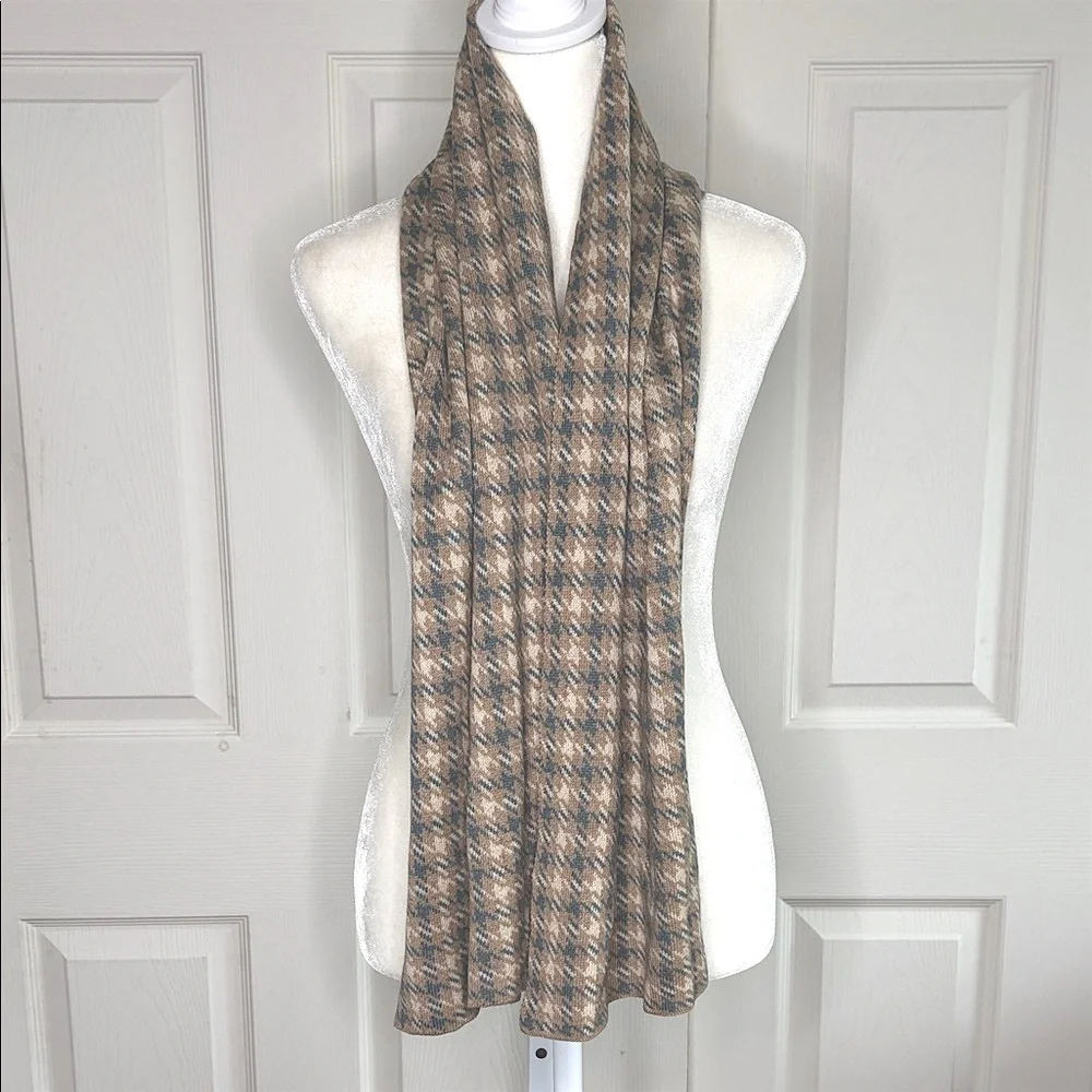 Mens Cashmere Checkered Knit Scarf a-34